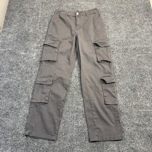 Gilipur Dark Grey Cargo Pants Straight Leg Utility Trousers LM102 Size M